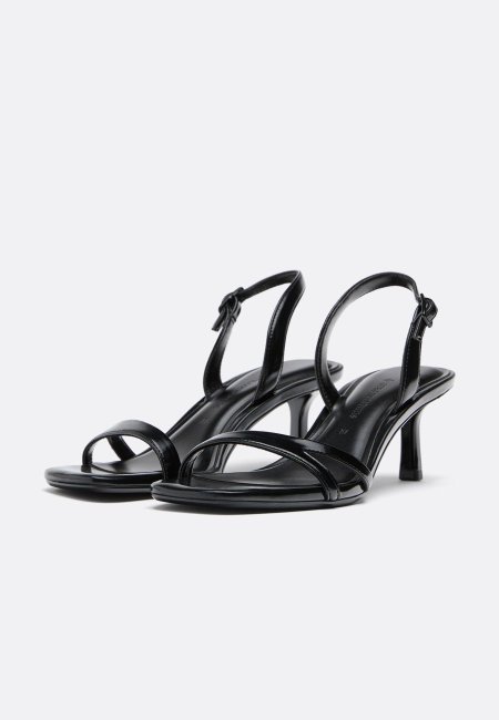 Heeled cut-out strap sandal