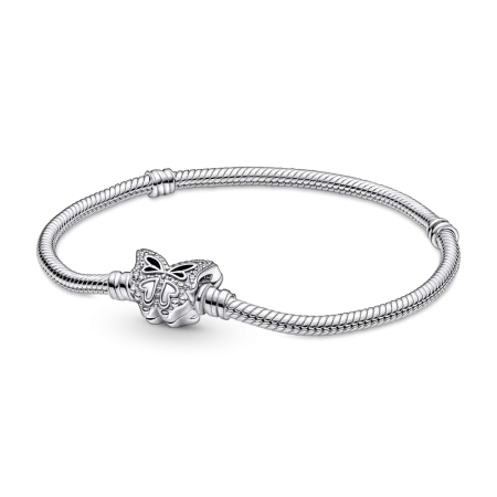 PANDORA Moments silver bracelet with butterfly clasp