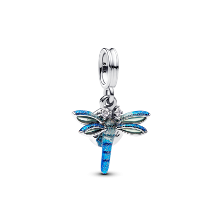 Pandora Silver pendant with blue enamel
