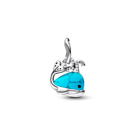 Turquoise Whale Silver Pendant