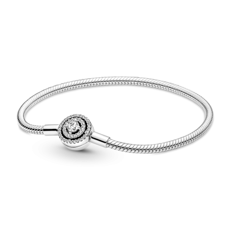 Moments Halo silver bracelet inlaid with zircons