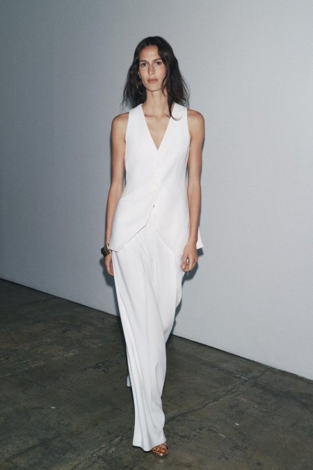 FITTED WAISTCOAT & WIDE-LEG DARTED TROUSERS ZW COLLECTION