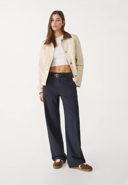 Flowing straight-leg smart trousers with belt