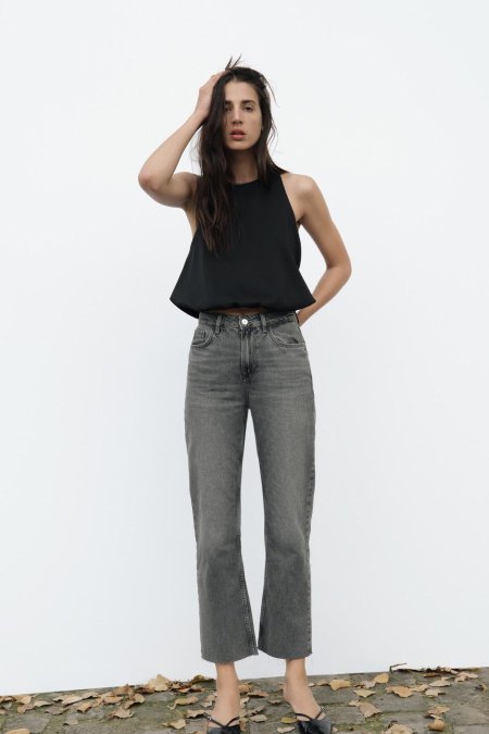 Z1975 DENIM STRAIGHT CUT JEANS WITH A HIGH WAIS