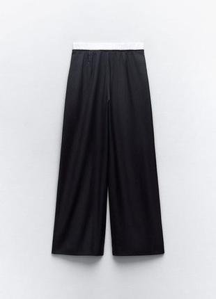 Zara navy blue striped trousers