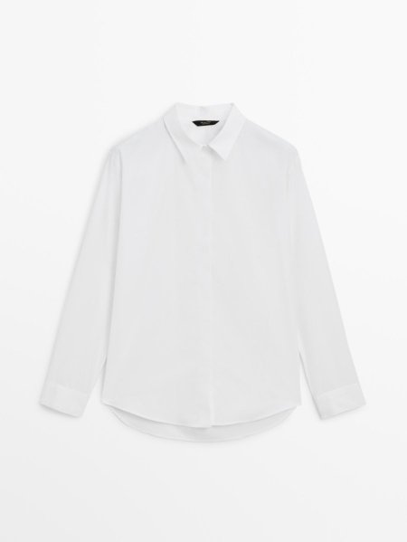 Massimo Dutti popli shirt with hidden buttons