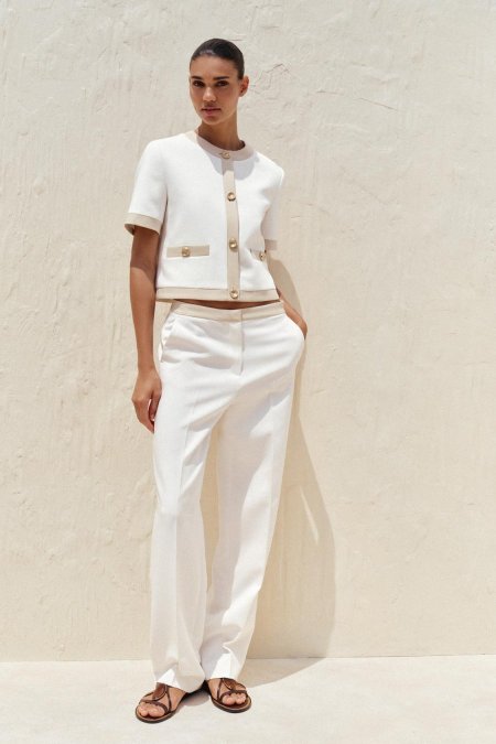 ZARA CONTRAST SHORT SLEEVE BLAZER