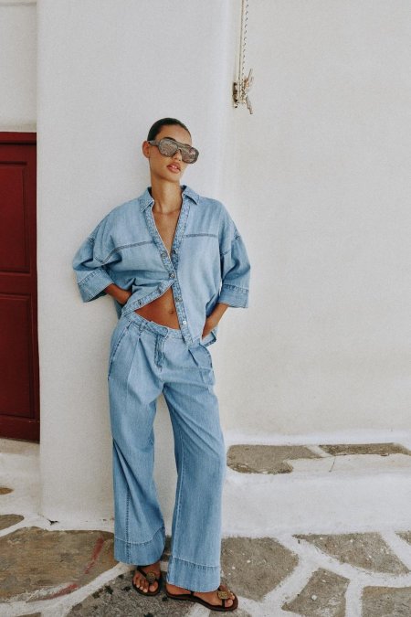 Z1975 WIDE SLEEVE DENIM SHIRT