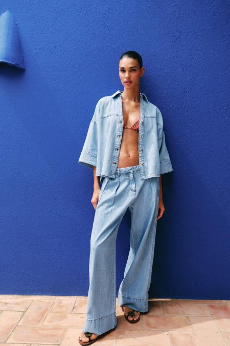 Z1975 WIDE-LEG HIGH-WAIST JEANS WITH PLEATS