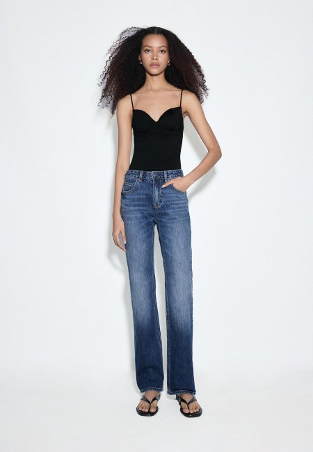 D98 vintage effect straight-leg jeans