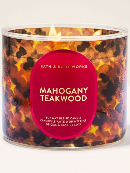Mahogany Teakwood 3 wick candle