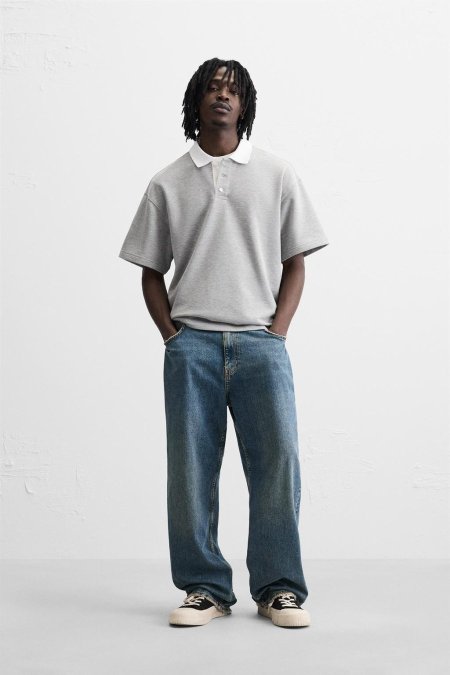 Loose fit polo shirt