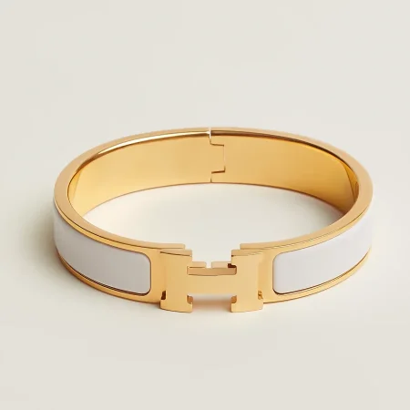 HERMÈS  Click H Bracelet  White