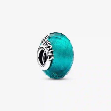Pandora Always friends sterling silver charm with faceted dreen murano glass with silver foil