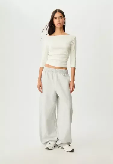 Plush barrel trousers