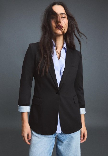 Basic knit blazer