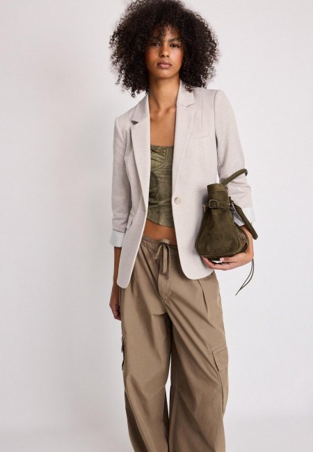 Basic knit blazer