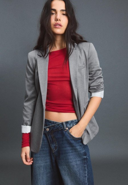 Basic knit blazer