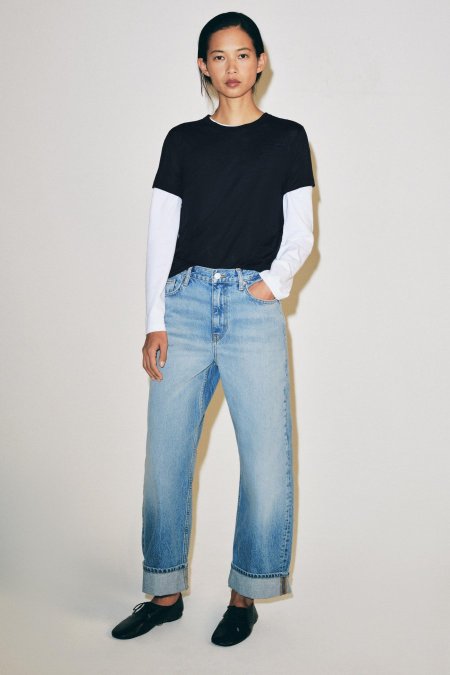 ZW COLLECTION BAGGY MID-WAIST JEANS