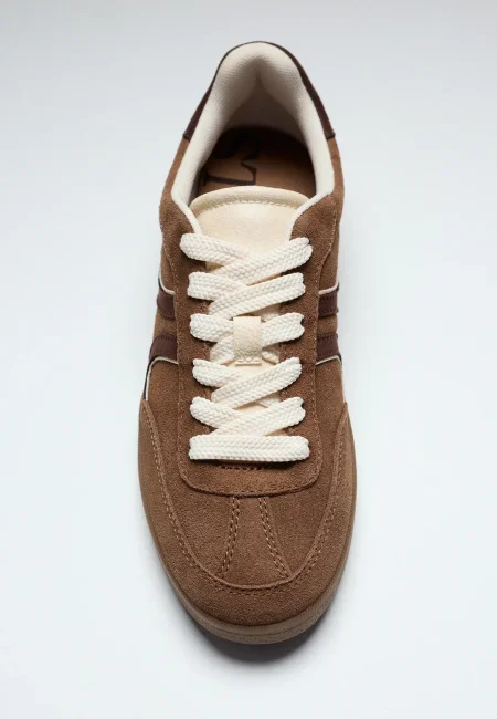 S011 Retro leather trainers