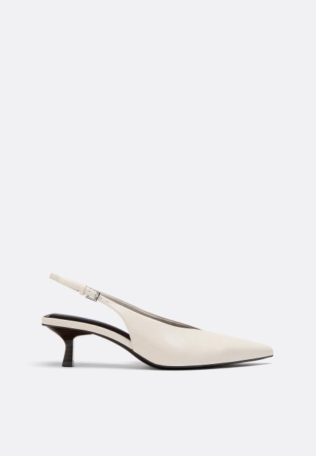 V-NECK COURT SHOES ECRU COLOR