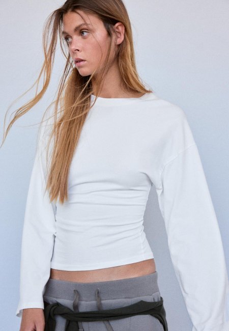 B11 JAPANESE LONG SLEEVE FITTED WAIST T-SHIRT ECRU