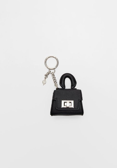 MINI HANDBAG KEY RING - Black