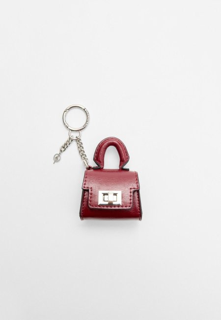 MINI HANDBAG KEY RING - Burgandy