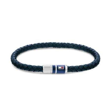 Tommy Hilfiger Jewellery Stainless Steel & Blue Leather Men's Bracelet