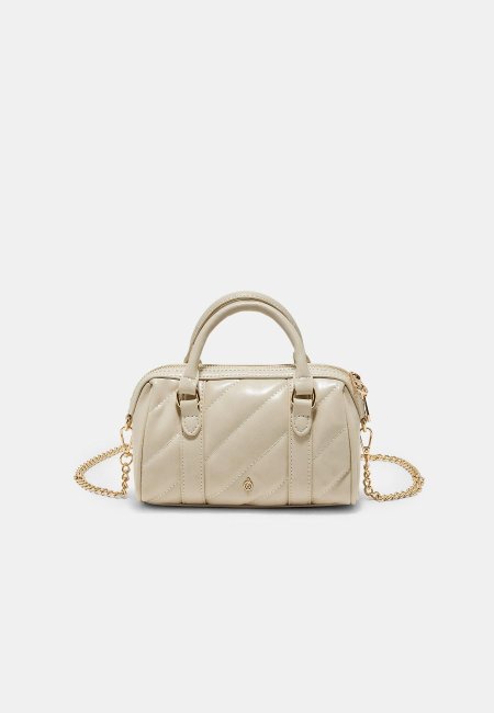Quilted bowling bag Ecru