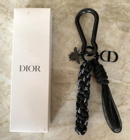 2026 Dior Key Ring Keychain Lanyard Carabiner Bee Black