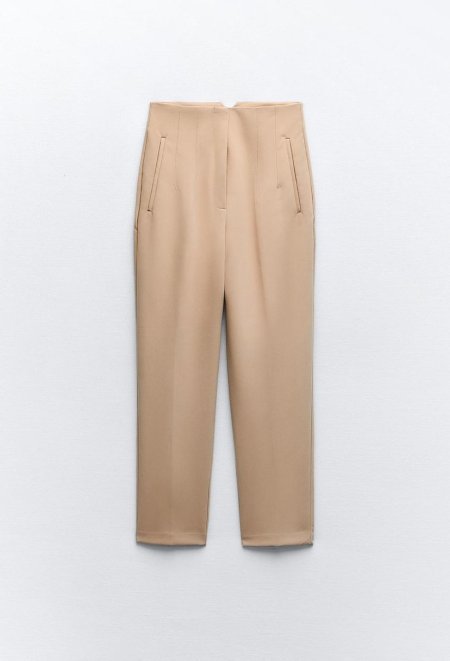 HIGH-WAIST TROUSER  - Camel