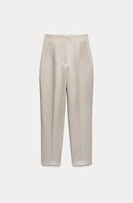 HIGH-WAIST TROUSER  - Oyster white