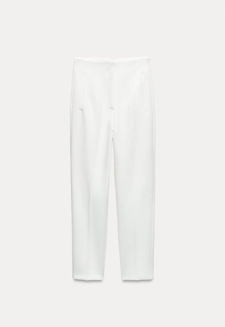 HIGH-WAIST TROUSER  - White