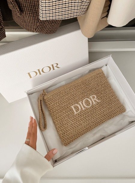 Christian Dior Pouch Limited Summer Rattan Beige