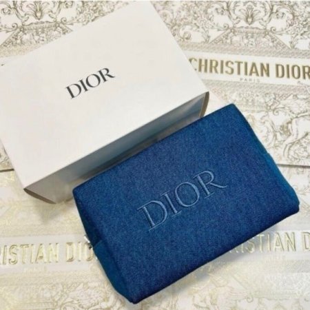 DIOR BEAUTY DENIM COSMETIC MAKEUP BAG TRAVEL POUCH