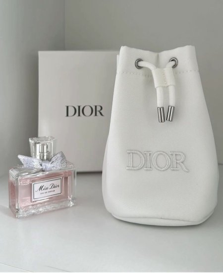 Christina Dior Beauty Makeup White Pouch