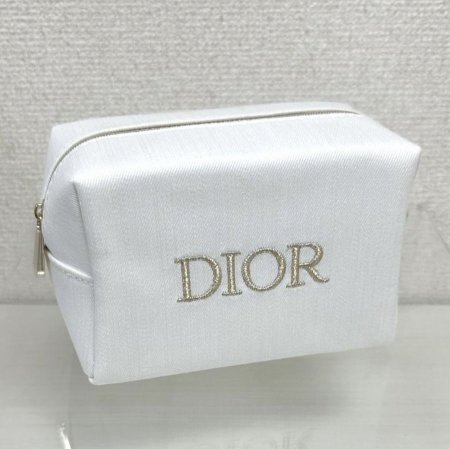Dior Creme White And Gold Cosmetic Pouch