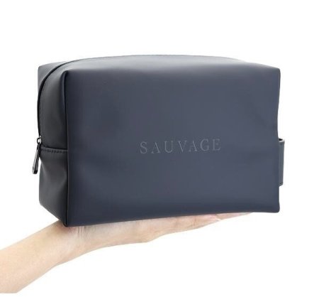 DIOR SAUVAGE Faux Leather Travel POUCH Navy Blue